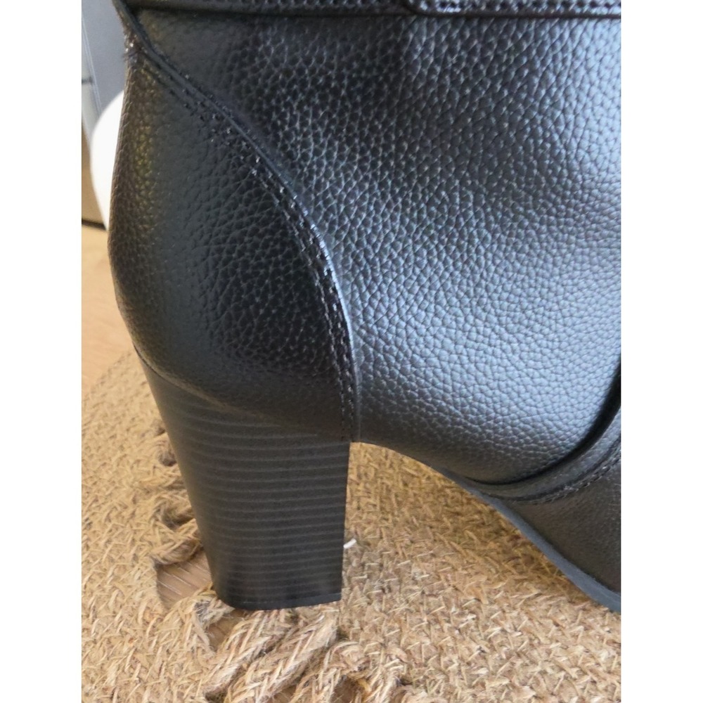 MICHAEL Michael Kors Jilly Black Faux Pebbled Leather Ankle Boots US 9M - Picture 5 of 11